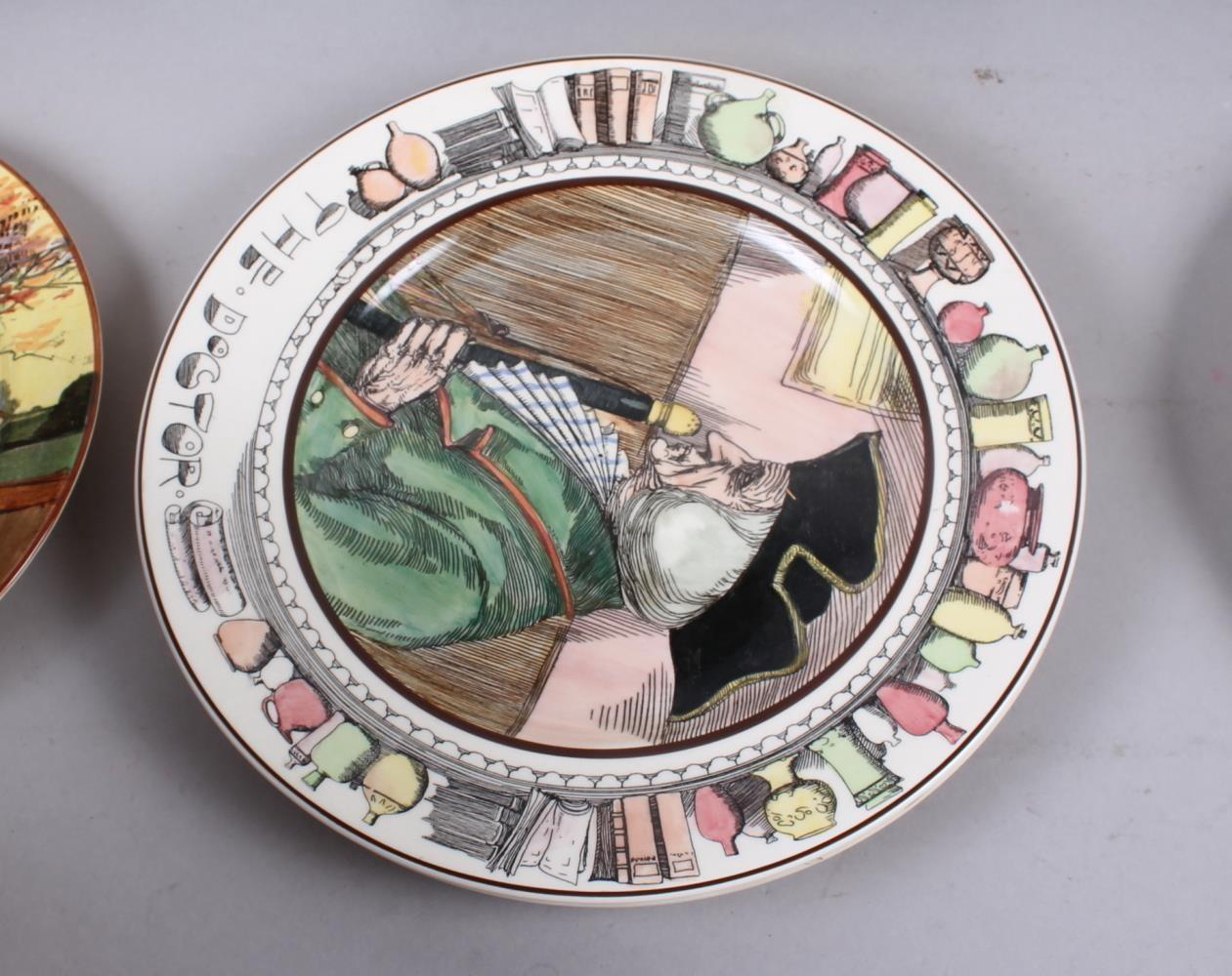 Fourteen Royal Doulton character and landscape plates, various, and two Radford floral decorated - Image 9 of 13