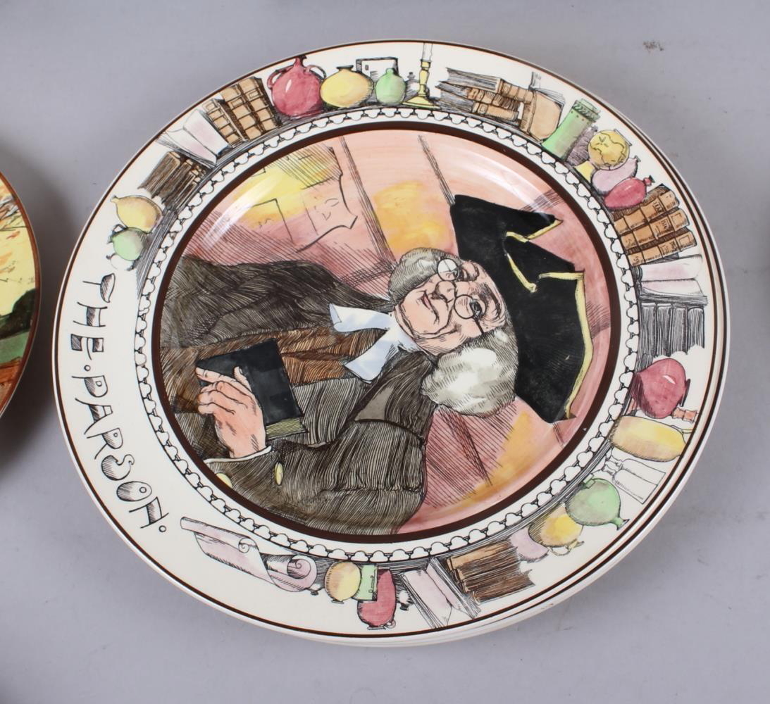 Fourteen Royal Doulton character and landscape plates, various, and two Radford floral decorated - Image 8 of 13