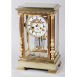 A 19th century French four-glass mantel clock with eight-day striking movement by P Buhre, number