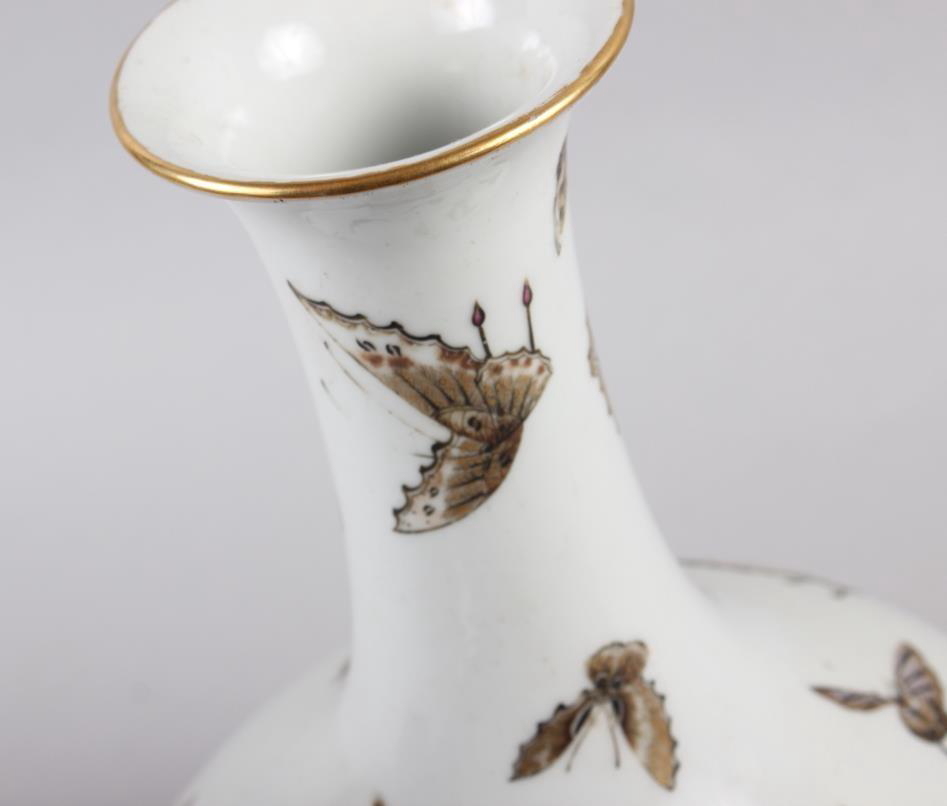 A Chinese Republic bulbous vase with gilt butterfly decoration, 11 1/2" high - Image 6 of 11