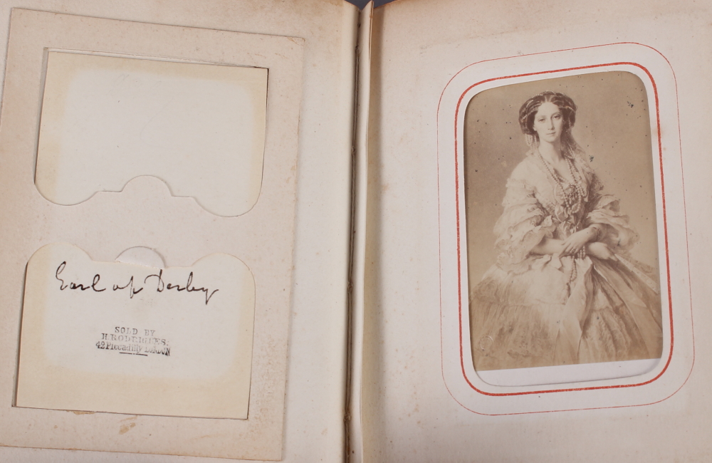 A Victorian carte de visite album, containing approximately thirty photographs of nobility, etc - Image 9 of 28
