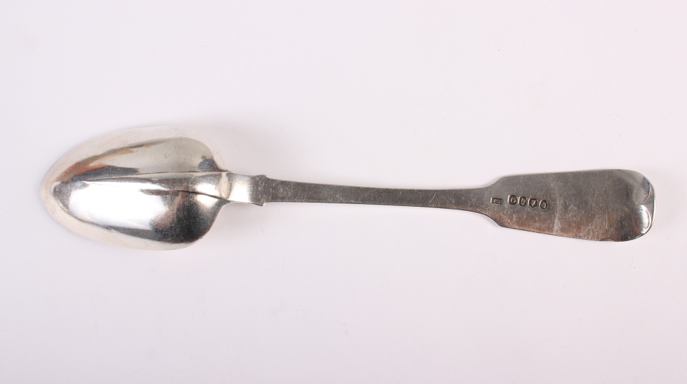 A William IV Irish silver fiddle pattern rat tail serving spoon, engraved initials OL, Thomas Meade, - Image 2 of 3