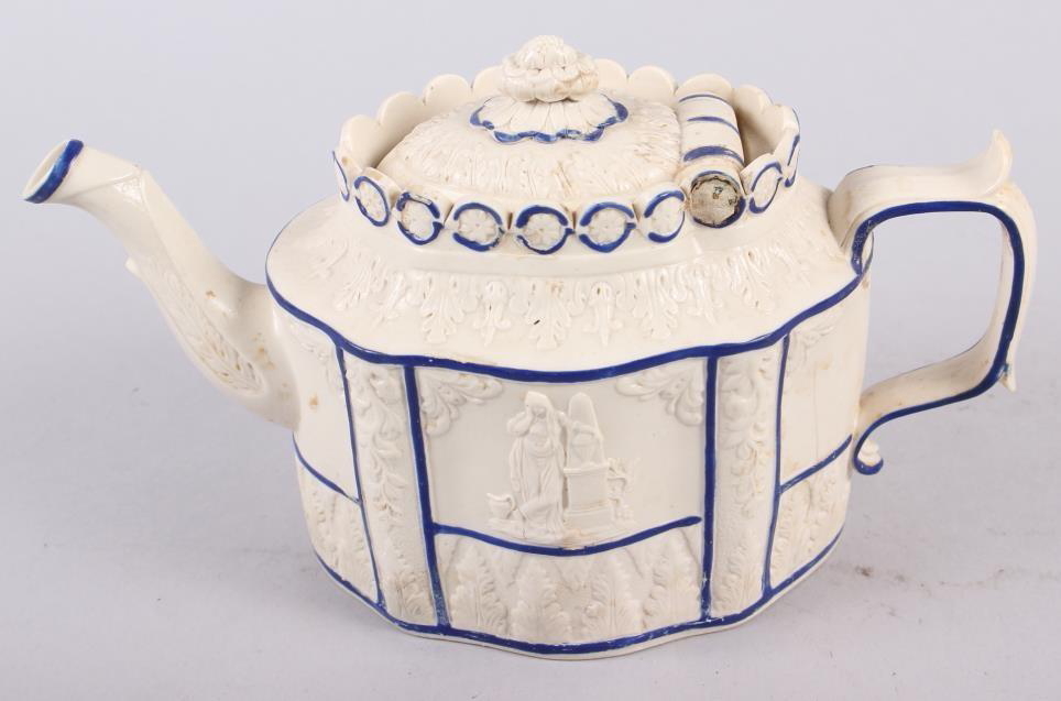 Three 19th century blue and white Castleford teapots (damages) - Image 12 of 14