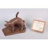 A Patricia Simpson Heredities limited edition cold cast bronze model "Sow Scratching", 111/500, 8"