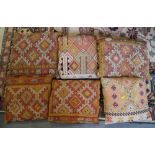 Eight kelim cushions, various