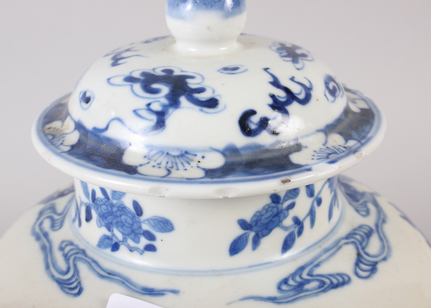 A 19th century Chinese porcelain baluster vase, decorated figures around a table, double ring mark - Image 3 of 7