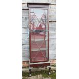 A mahogany display cabinet enclosed astragal glazed door, on cabriole claw and ball supports, 26"