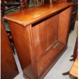 A late Victorian mahogany open bookcase, on block base, 43" wide x 12 1/2" deep x 40" high