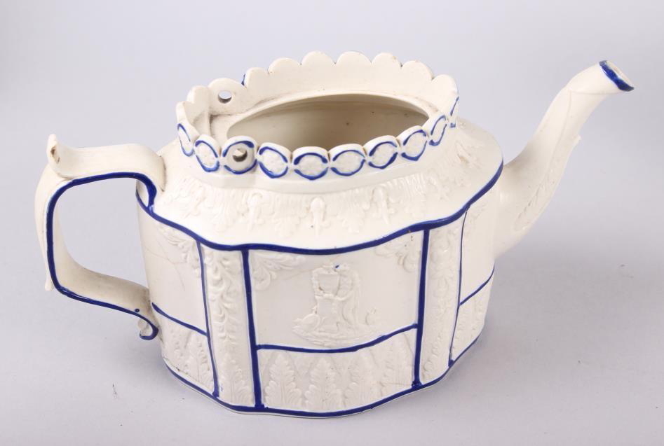 Three 19th century blue and white Castleford teapots (damages) - Image 3 of 14