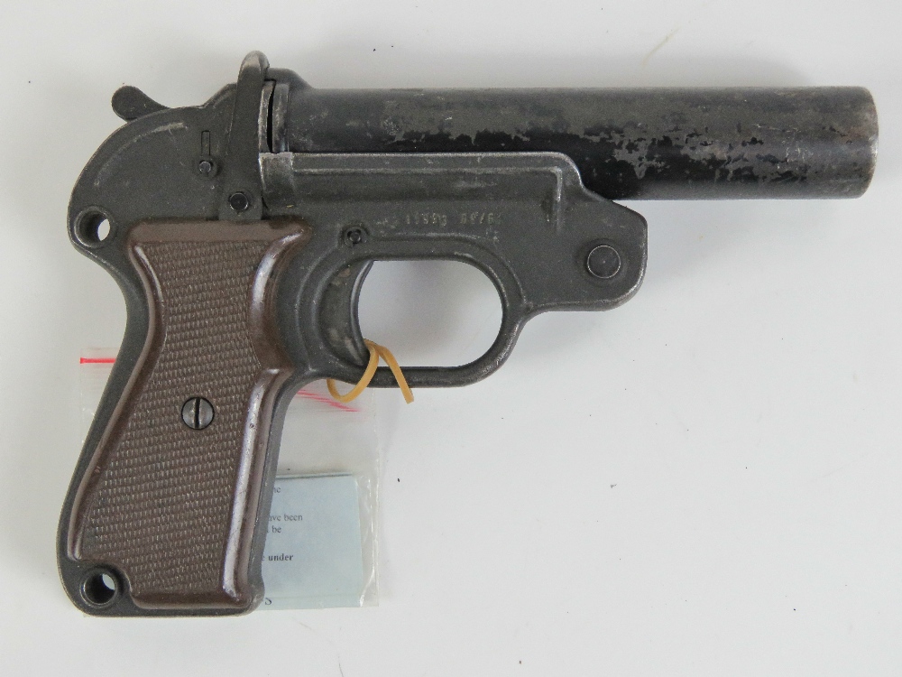 A deactivated (UK Spec) Soviet GECO 26.5mm signal flare gun, with certificate.