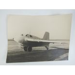 A rare photo of the Messerschimitt 163 signed by Willie Messerschmitt, 40 x 29cm.