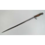 A German WWI Seitengewehr M1898 a/A GEW 98 bayonet,