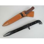 A Cold War era Russian AK47 early pattern bayonet and CZ VZ57 assault rifle bayonet,