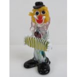 A Murano glass 'End of Day' clown figurine, 17cm high.