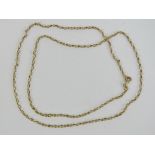 A 9ct gold belcher link chain necklace, hallmarked 375, 57cm in length and weighing 1.8g.