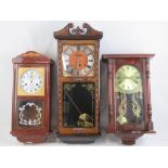 Three assorted contemporary wall clocks, a/f.