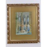 Watercolour; 'St Lawrence Church, Nuremberg', Interior shrines, signed lower left H Schafer,