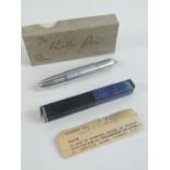 An original boxed Rolls pen with extra cartridge, with original receipt dated 1948.