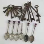 A quantity of vintage keys.