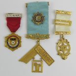 An 18ct gold Masonic medal by Toye Kenning & Spencer Ltd, 30g including ribbon,