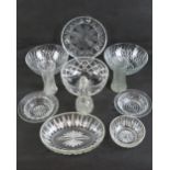 A quantity of glassware including bowls, saucer dishes, short vases etc.