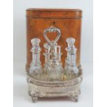 A fine quality HM silver Victorian boxed cruet set having a full compliment of bottles,