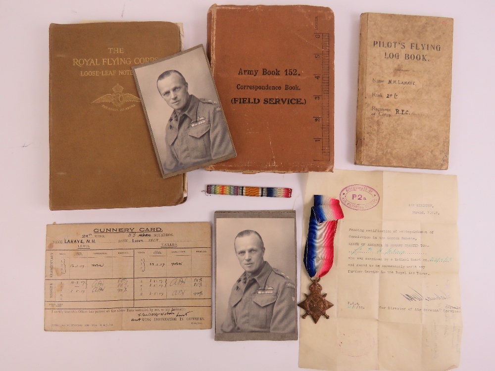 A quantity of interesting WWI ephemera for Lt NH Lahaye comprising;