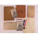 A quantity of interesting WWI ephemera for Lt NH Lahaye comprising;