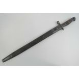 A British Remington 1913 pattern bayonet, 43cm blade, with scabbard.