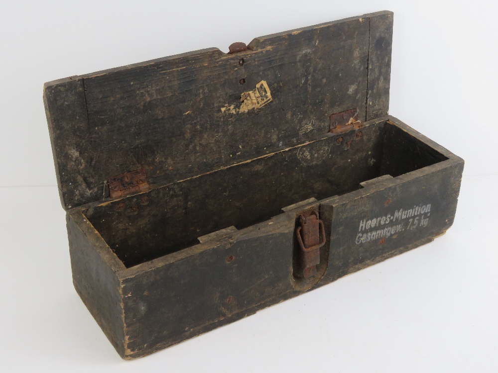 A WWII German ammunition wooden crate with stencilling still visible. - Image 2 of 5