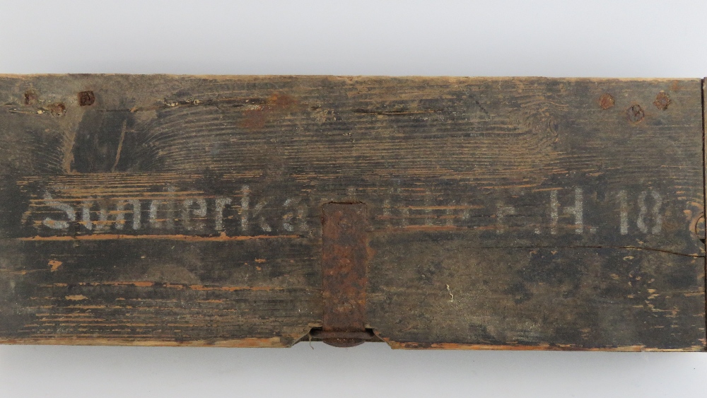 A WWII German ammunition wooden crate with stencilling still visible. - Image 5 of 5