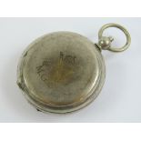 A British WWI Officers compass in white metal case by Short & Mason ltd having Machine Gun Corps