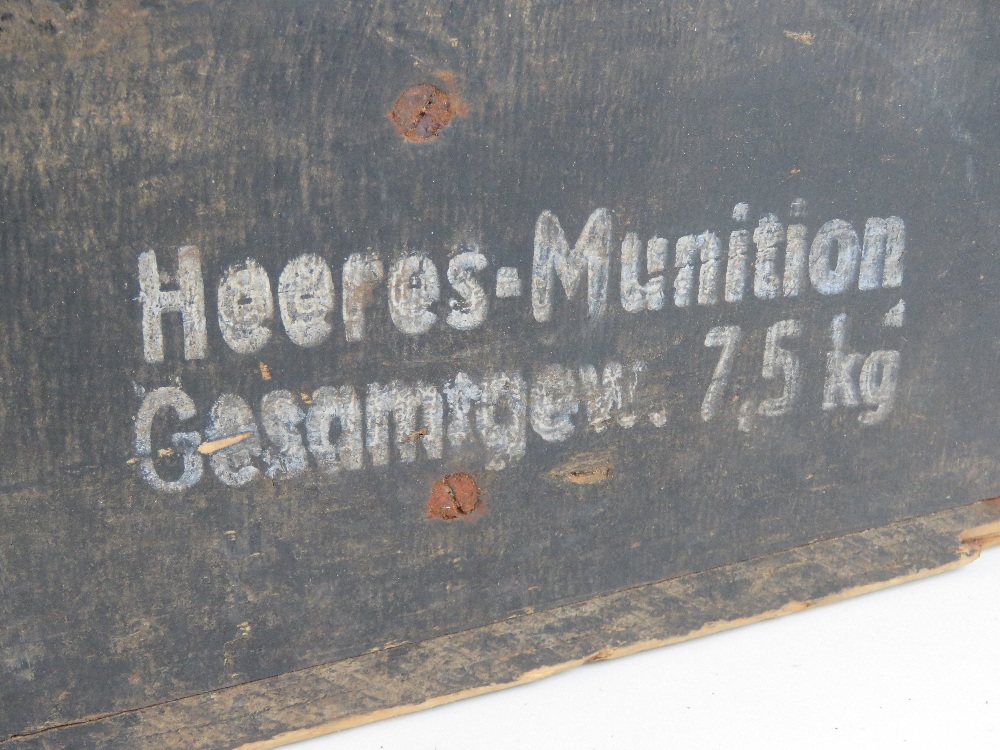 A WWII German ammunition wooden crate with stencilling still visible. - Image 4 of 5