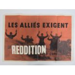 A German WWII propaganda poster for the French region WWII poster 'Les Allies exigent la reddition