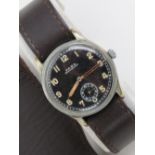 A WWII German military wrist watch with replacement strap and modern case.