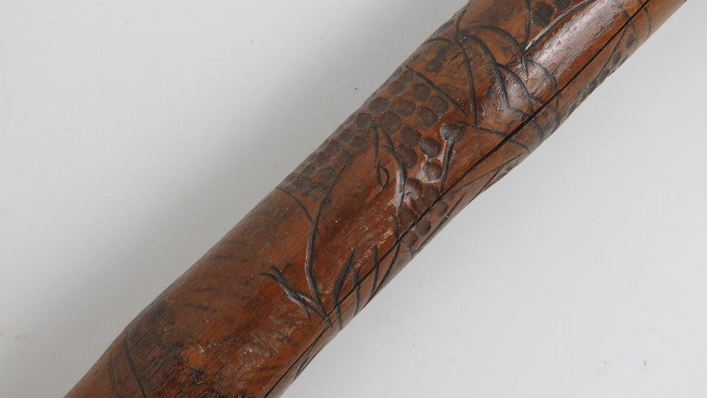 A WWII Japanese Swagger stick, made from Bamboo ad having Japanese carvings upon. - Image 3 of 4