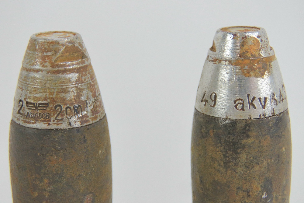 Two German 20mm inert shells with heads. - Image 2 of 3