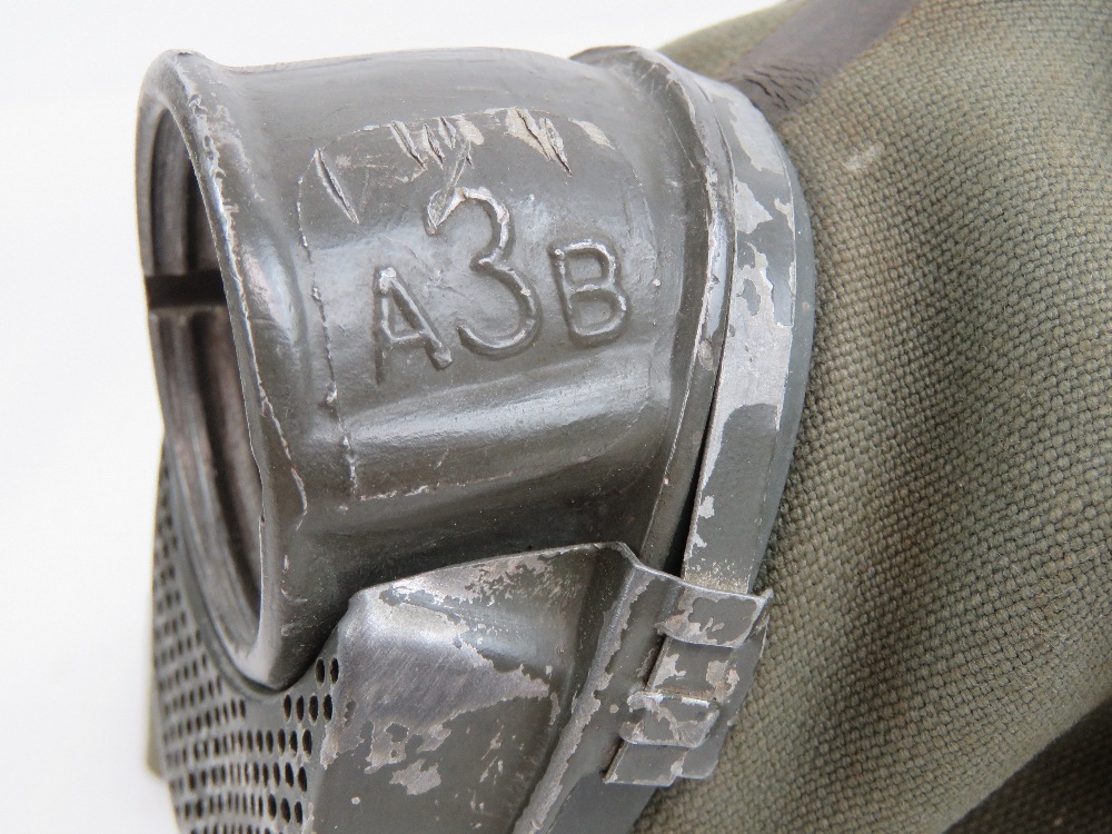 A WWII German rare Auer GM-30 microphone gas mask, radio operator, air traffic control. - Image 4 of 6