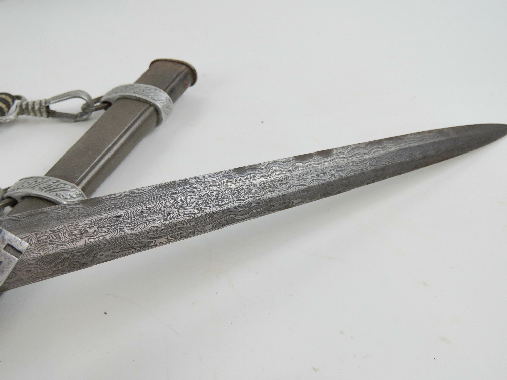 A WWII German Luftwaffe dagger having Damascus steel blade measuring 25. - Image 5 of 8