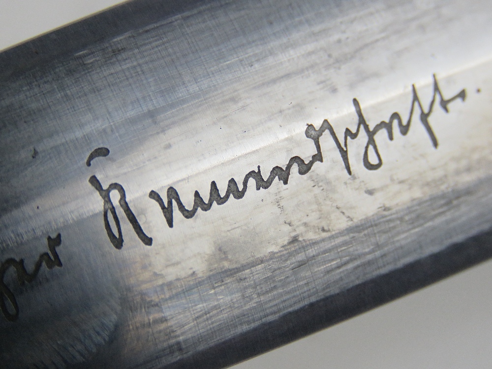 A WWII German SA dagger with full Rhom inscribed blade, having makers mark for E. - Image 9 of 10