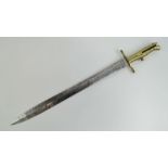 A late 18th Century British double barrelled constabulary carbine bayonet,