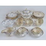 A late 18th century tea set comprising t