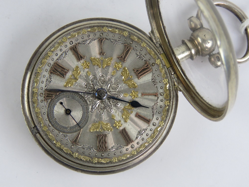 A HM silver fusee pair cased pocket watch having James Davidson 'New Deer' key wind fusee movement - Image 6 of 6