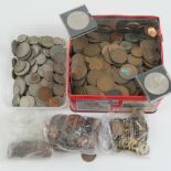 A large quantity of vintage late 19th/early 20th century copper and cupro-nickel coinage, 5kg.