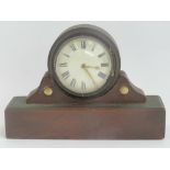 A mahogany miniature mantle clock having fusee movement numbered 19047, key wind,