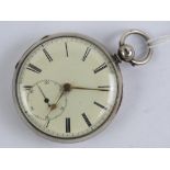 A HM silver open face fusee pocket watch having Paul Price Chester key wind fusee movement numbered