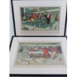 Two coloured Cecil Aldin hunting themed prints, one entitled 'The Hunt Supper',