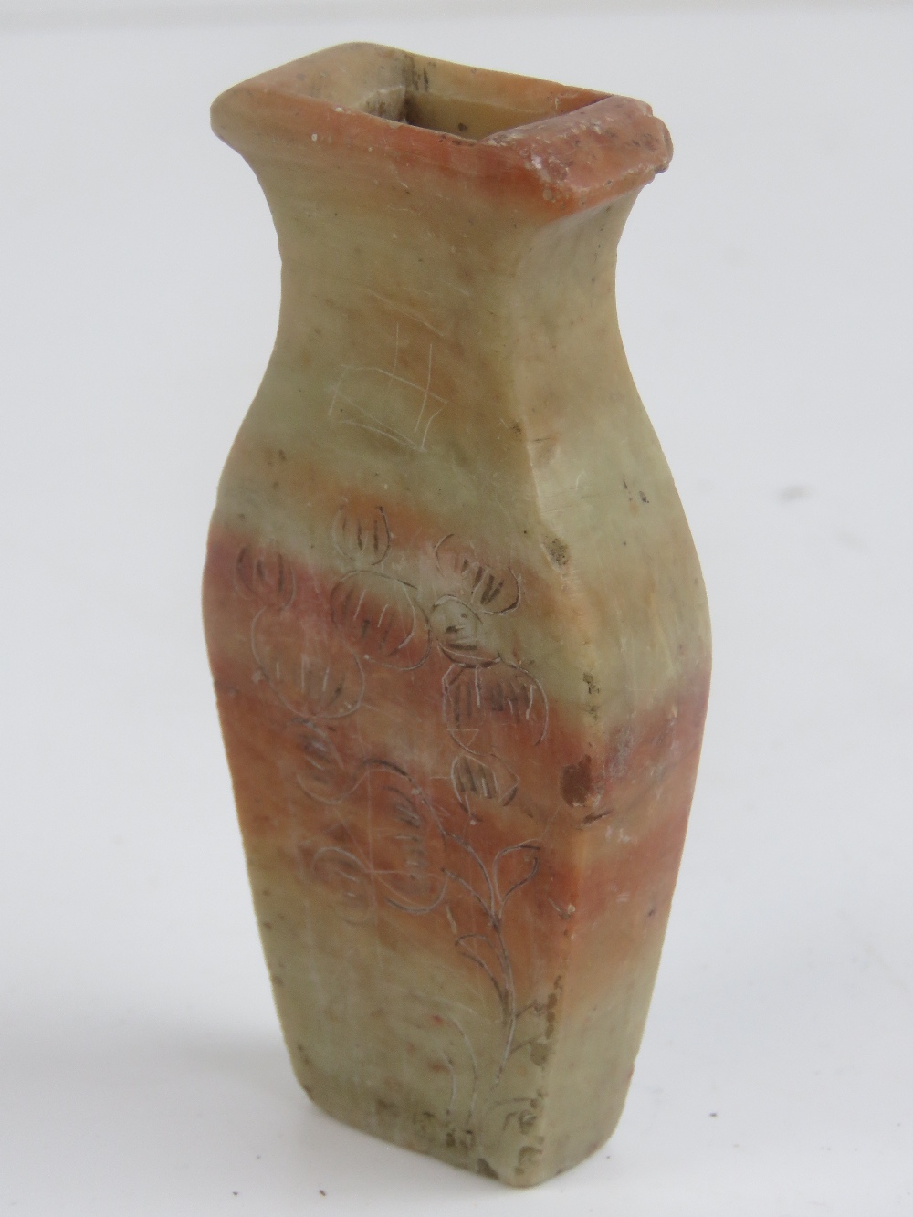 An antique stoneware oil lamp in the Egyptian style, 11cm deep. - Image 2 of 4