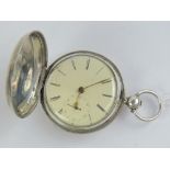 A HM silver full hunter fusee pocket watch having Edward Dean Liverpool key wind fusee movement