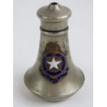 A White Star Line RMS Adriatic salt cellar, once silver plated,